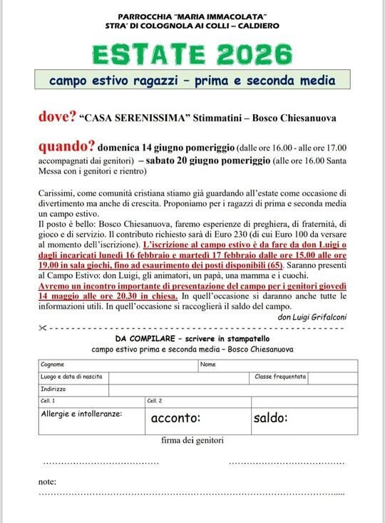 AVVISI dall' 08 al 15 febbraio 2026